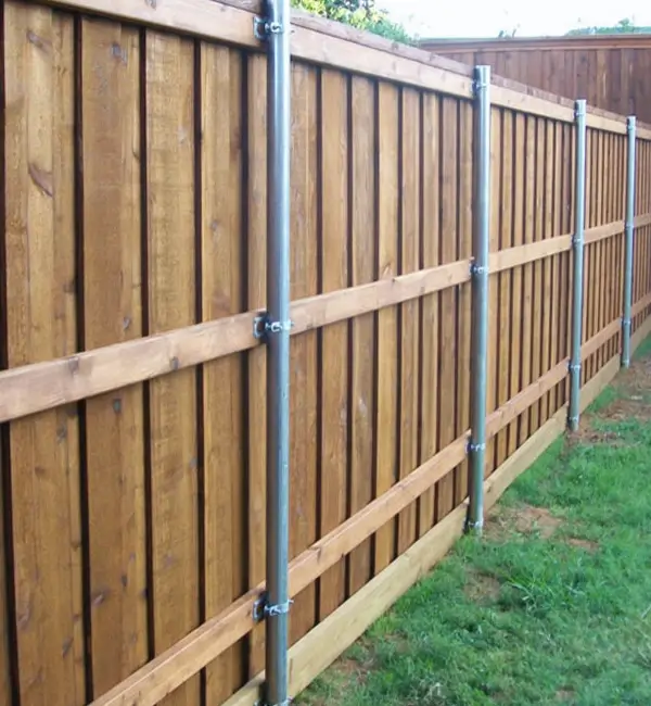 metal wood fence