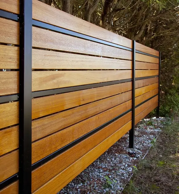 metal wood fence