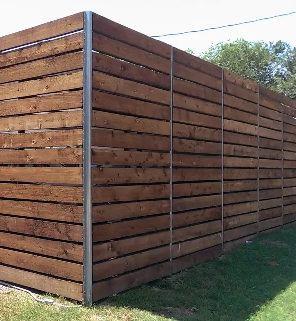 metal wood fence